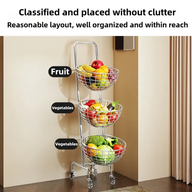 Chariot de rangement de cuisine pour fruits et légumes – vue 2