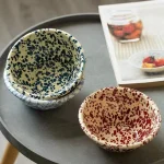 Bol en porcelaine Style Instagram, éclaboussures d&rsquo;encre, flocons d&rsquo;avoine, bol à salade de fruits, bol de petit déjeuner de célébrité d&rsquo;internet, bol de riz micro-ondable