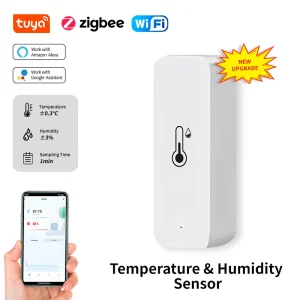 Tuya Wifi/Zigbee capteur de température et d&rsquo;humidité thermomètre intérieur contrôle de la vie intelligent pour le travail à domicile avec Alexa Google Assistant