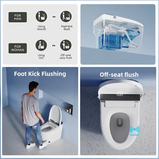 Toilette intelligente automatique sans bords compact… – vue 4