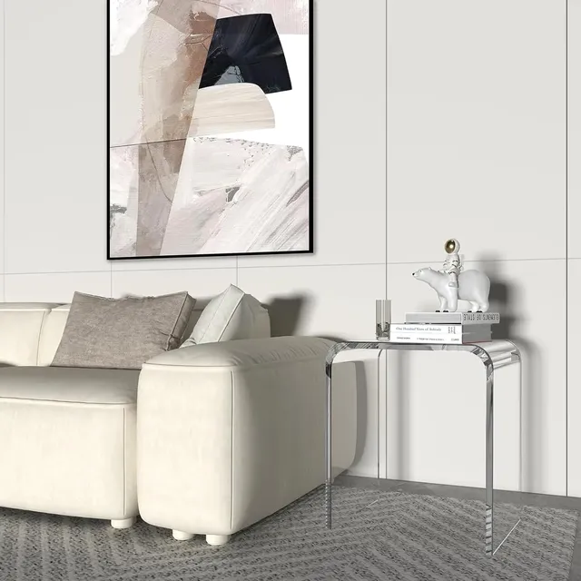 Table basse moderne tabouret acrylique Transparent Table… – vue 5