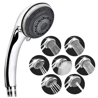 Pommeau douche inox réglable sept modes multifonction haute pression…