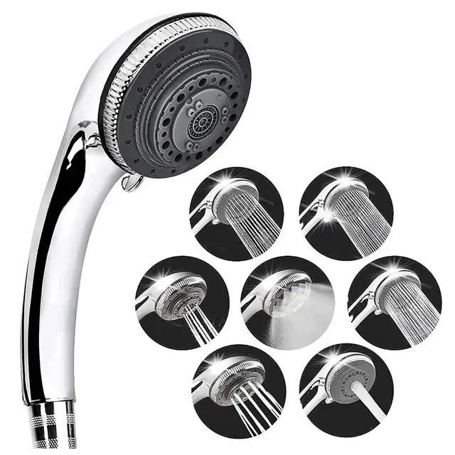Pommeau douche inox réglable sept modes multifonction…