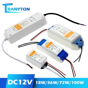Transformateurs d’éclairage LED DC12V 18W 36W 72W 100W, adaptateur d’alimentation pour bande LED, alimentation 12V Transformateurs d’éclairage LED DC12V 18W 36W 72W 100W, adaptateur d’alimentation pour bande LED, alimentation 12V
