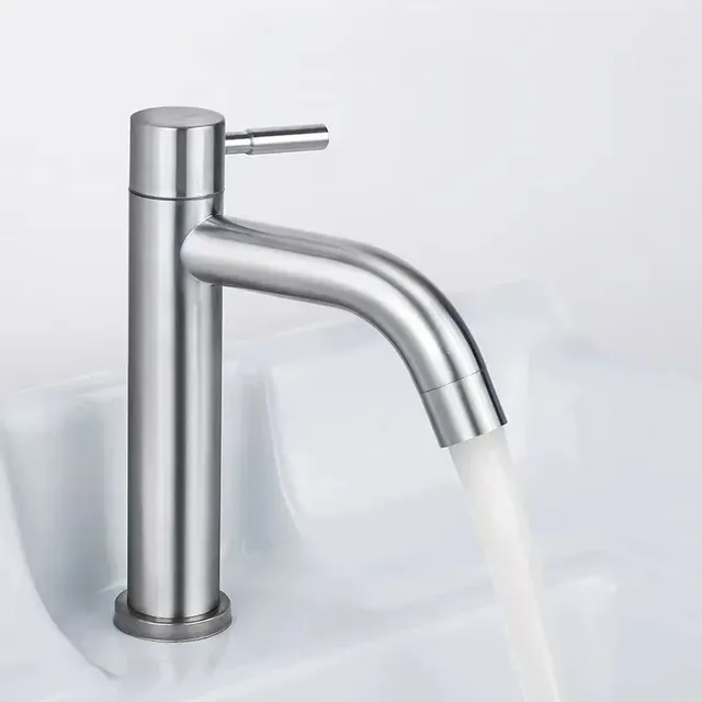 Stainless Steel Single Cold Basin Faucet Bathroom… – vue 2