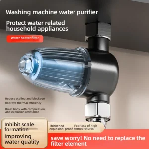 Cartouche filtrante pour chauffe-eau en acier inoxydable, pré-filtre avant détachable en laiton, élément filtrant nettoyable pour salle de bains