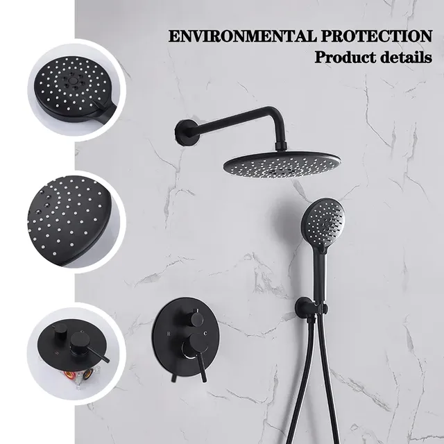 Système de douche dissimulé noir