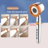 Pommeau de douche Portable ABS à 5 pulvérisations, haute pression, grand débit, pomme de douche filtrée pour Spa avec bouton d&rsquo;arrêt, buse de salle de bain universelle
