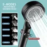 Zhangji-Pommeau de douche à effet pluie de massage noir – vue 1