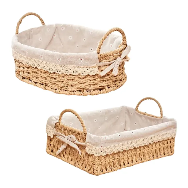 Paniers de rangement tissés à la main avec boîte à… – vue 3