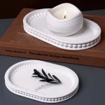 Plateau de rangement ovale, moule en Silicone, bricolage de perles à bulles, dessous de verre, fournitures de fabrication artisanale, Vase en résine de plâtre, moule de moulage de Base, décoration de maison