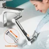 1440 ° Robinet de cuisine évolutif en métal, aérateur de salle de bains, barboteur anti-éclaboussures, buse de filtre, économie d&rsquo;eau, prolongateur