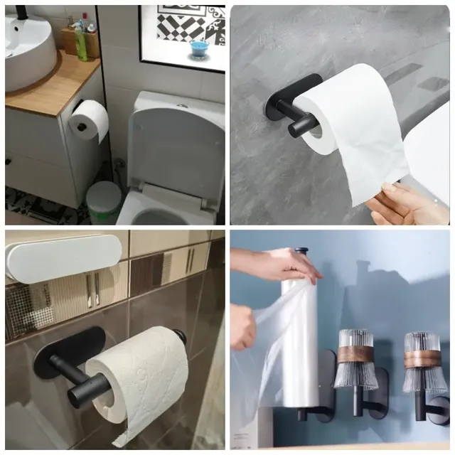 Porte papier toilette adhésif inoxydable 304 mural… – vue 5