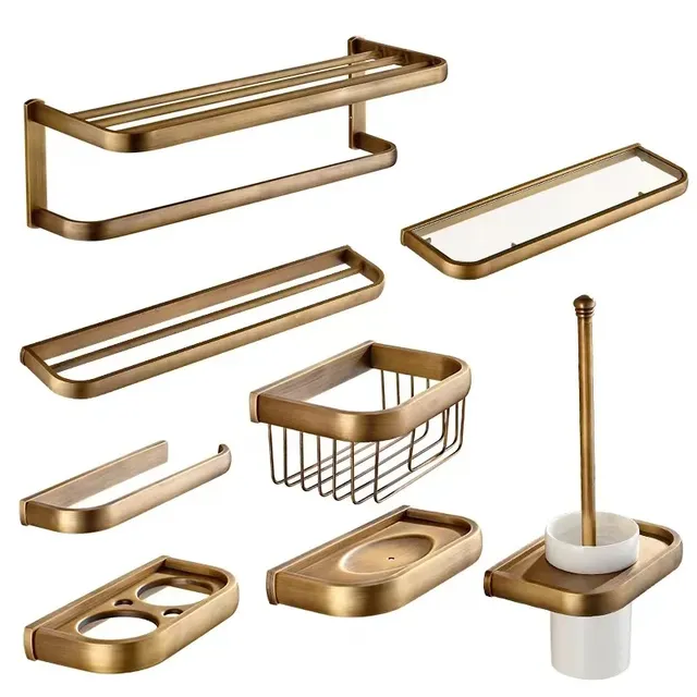 Ensemble de porte-serviettes de luxe en cuivre et or… – vue 6