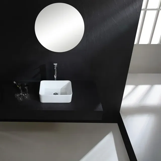 Vasque rectangulaire céramique blanche brillante… – vue 5