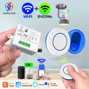 WiFi interrupteur d’éclairage intelligent Smartlife Tuya Alexa Google Home RF433Mhz télécommande sans fil Mini panneau rond interrupteur maison intelligente bricolage WiFi interrupteur d’éclairage intelligent Smartlife Tuya Alexa Google Home RF433Mhz télécommande sans fil Mini panneau rond interrupteur maison intelligente bricolage