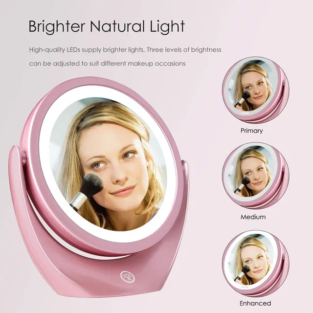 Miroir maquillage rond double face grossissant 5x 1x… – vue 5