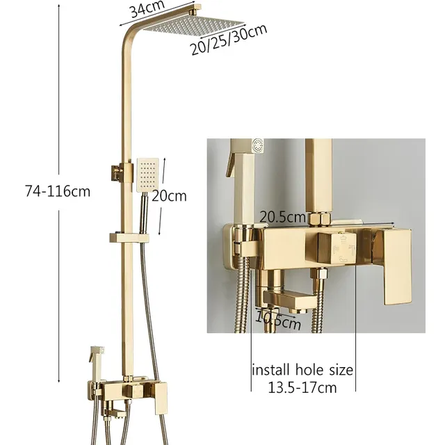 Robinet de douche doré brossé – vue 2