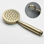 Pommeau de douche à main en or brossé, salle de bains, finition dorée, bain en acier inoxydable, pomme de douche à main, douche à pulvérisation en acier et laiton