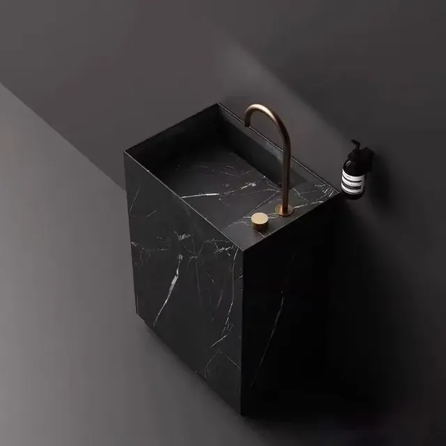 Robinet de lavabo en or brossé – vue 5
