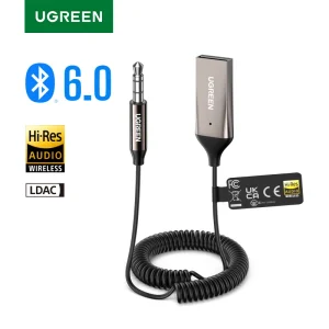 UGREEN-Adaptateur Bluetooth pour Haut-Parleur de Voiture, Sans Fil, USB vers Jack 5.3mm, Audio, Micro, Mains Libres, 3.5 mx UGREEN-Adaptateur Bluetooth pour Haut-Parleur de Voiture, Sans Fil, USB vers Jack 5.3mm, Audio, Micro, Mains Libres, 3.5 mx