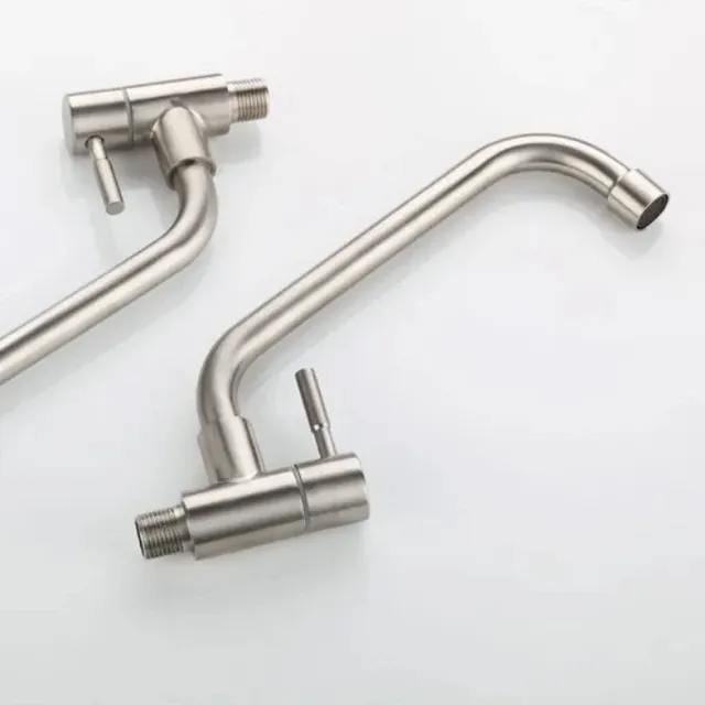 Robinet d'Eau Froide Simple Mural en Acier Inoxydable – vue 7
