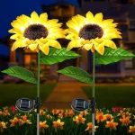 Simulé tournesols solaires extérieurs sens intelligent lumières de jardin cour mariage Thanksgiving décor lumière LED étanche lumière de pelouse