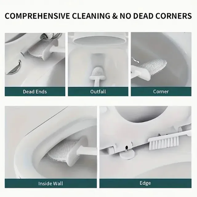1 ensemble de brosses de toilette murales flexibles avec… – vue 4