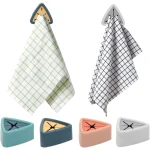 Porte-serviettes 3 en 1 avec crochets – Peut contenir des chiffons, des chiffons et des essuie-mains – Organisateur peu encombrant pour cuisine/salle de bain, installation facile