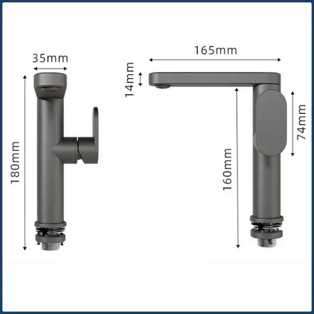 Robinet de lavabo d'eau chaude et froide – vue 6