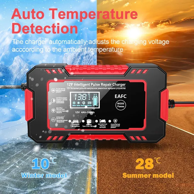 Chargeur de batterie de voiture avec écran LCD – vue 5