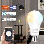 Ampoule intelligente Tuya WiFi B22, lampes 220V, 2700-6500K, lumière blanche froide et chaude, commande vocale, synchronisation, vie intelligente, fonctionne avec Alexa, Google