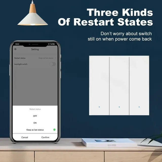 Interrupteur d'éclairage Intelligent WiFi – vue 5