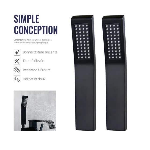 Robinet de salle de bain noir robinet de douche… – vue 2