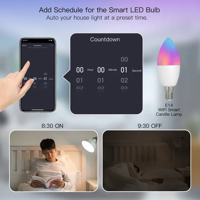 Ampoule LED WiFi intelligente E12 – vue 4