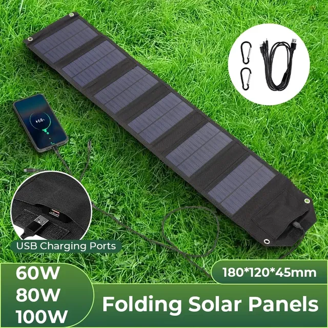 Panneau solaire pliant 60W/80W/100W USB 5V