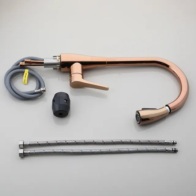KEMAIDI Rose Robinets de cuisine d'argent et noir simple… – vue 6