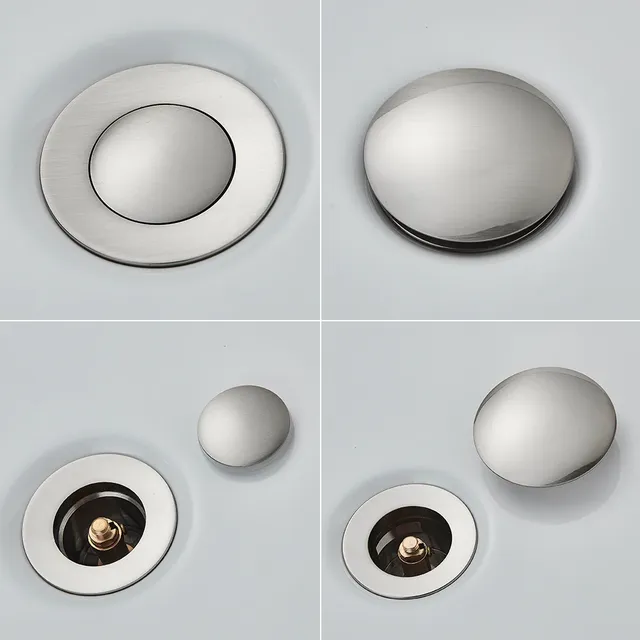 Évier de salle de bains Push Down Pop Up Drain en Nickel… – vue 2