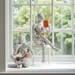 Ornement de bureau d&rsquo;érudit en résine, décor artistique créatif pour bibliothèque/armoire TV, accessoires de bureau à domicile modernes