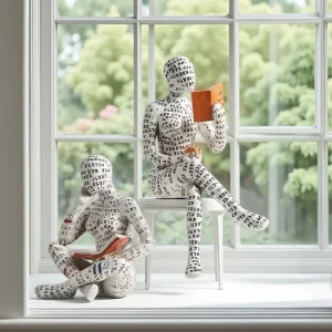 Ornement de bureau d&rsquo;érudit en résine, décor artistique créatif pour bibliothèque/armoire TV, accessoires de bureau à domicile modernes