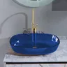 Lavabo de salle de bains bleu Transparent – vue 2