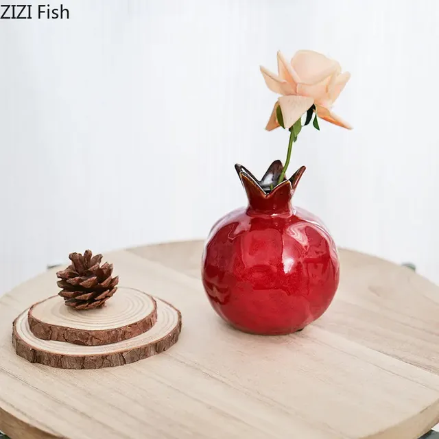Vase à grenade en porcelaine brillante – vue 3