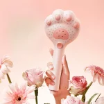 Pommeau de douche rehausseur de douche domestique, pomme de douche à griffe de chat mignon, salle de bain à domicile, chauffe-eau, pomme de douche rose et blanc