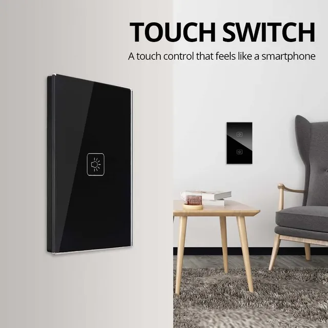 118 US AU Touch Switch 1 2 3 Gang 1 2 Way WallSub Blanc… – vue 2