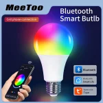 Tuya – ampoule LED intelligente Bluetooth E27 RGB 110V 220V, lampes intelligentes pour décoration de salon, éclairage de fête, vie intelligente