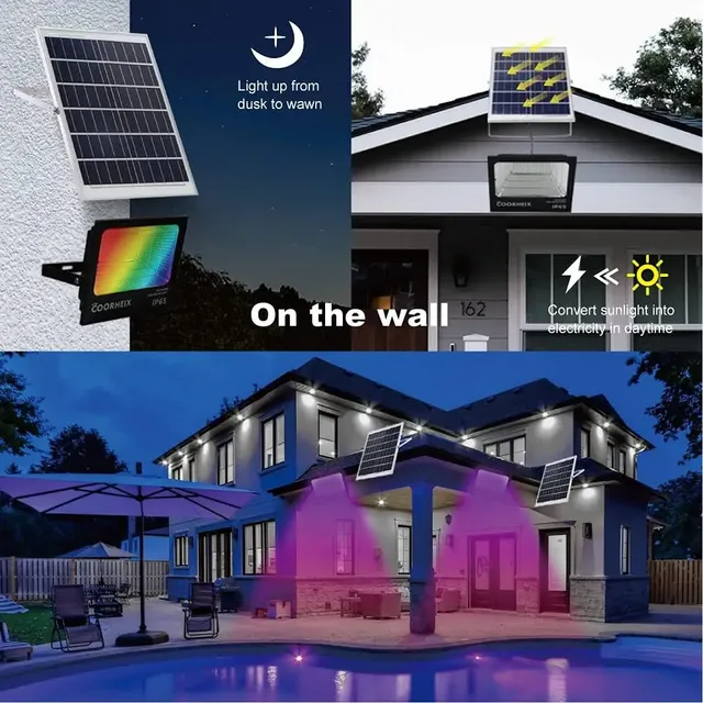 Projecteur solaire LED RVB extérieur multicolore étanche… – vue 6