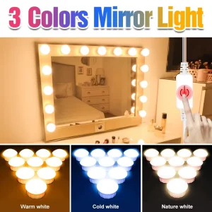 Ampoules LED pour miroir et vanité, coiffeuse, miroir de maquillage, lampe de remplissage, veilleuse à intensité variable en continu pour la décoration de la chambre à coucher Ampoules LED pour miroir et vanité, coiffeuse, miroir de maquillage, lampe de remplissage, veilleuse à intensité variable en continu pour la décoration de la chambre à coucher