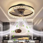 Plafonnier LED avec ventilateur intégré et télécommande, éclairage d&rsquo;intérieur, luminaire décoratif de plafond, idéal pour une chambre à coucher, un salon ou une salle à manger, nouveau modèle