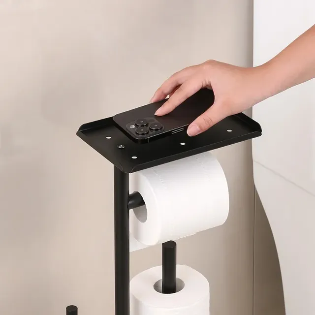 Portepapier toilette autoportant brosse WC noir mat… – vue 2