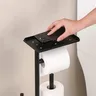 Portepapier toilette autoportant brosse WC noir mat… – vue 2